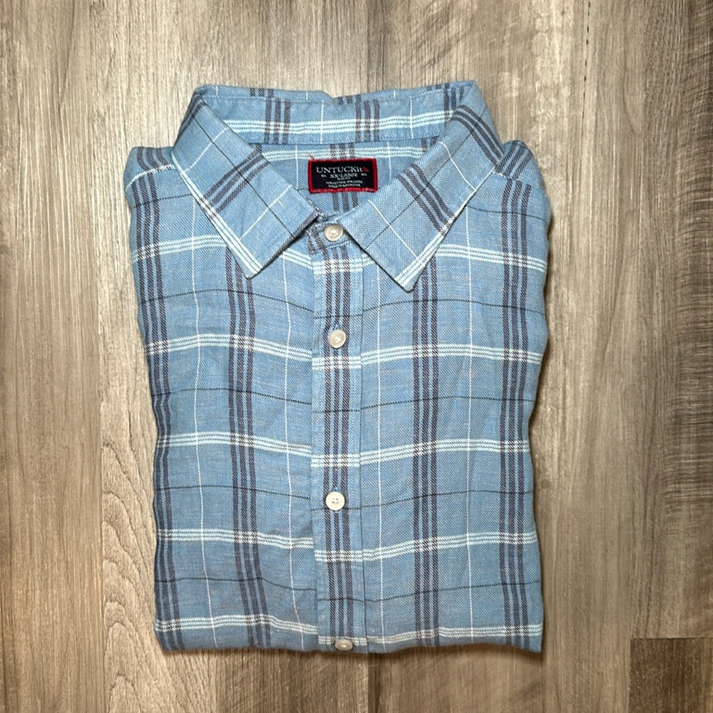 Untuckit Garzon Slim Fit Linen Blend Long Sleeve Button Down - 2xl